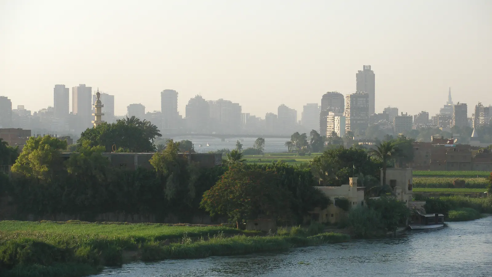 The Cairo skyline along the Nile.